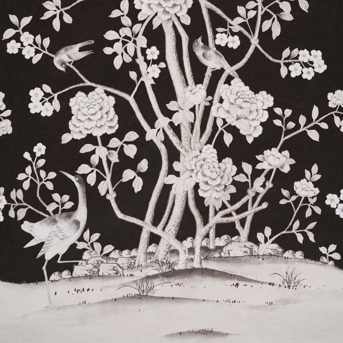 CHINOIS PALAIS VINYL PANEL - NOIR Schumacher Wallpaper | Wal CHINOIS PALAIS VINYL PANEL NOIR Schumacher Wallpaper wallpaper - SKU 5010162