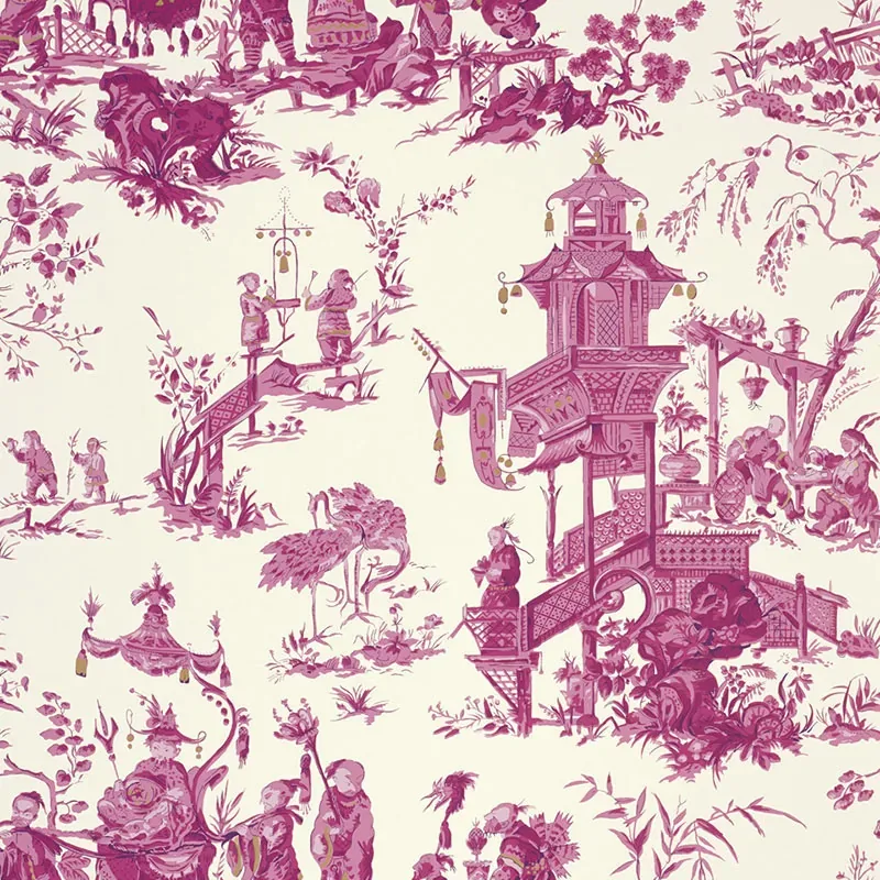 CHINOIS PEONY Schumacher Wallpaper wallpaper - SKU 5007001