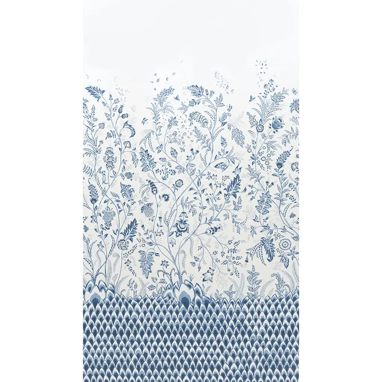 Schumacher CHINOISERIE GRANDE PANEL SET wallpaper, color INDIGO, SKU 5015820
