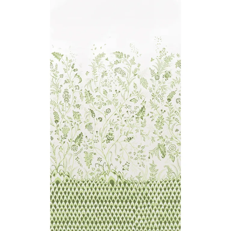 Schumacher CHINOISERIE GRANDE PANEL SET wallpaper, color LEAF GREEN, SKU 5015821