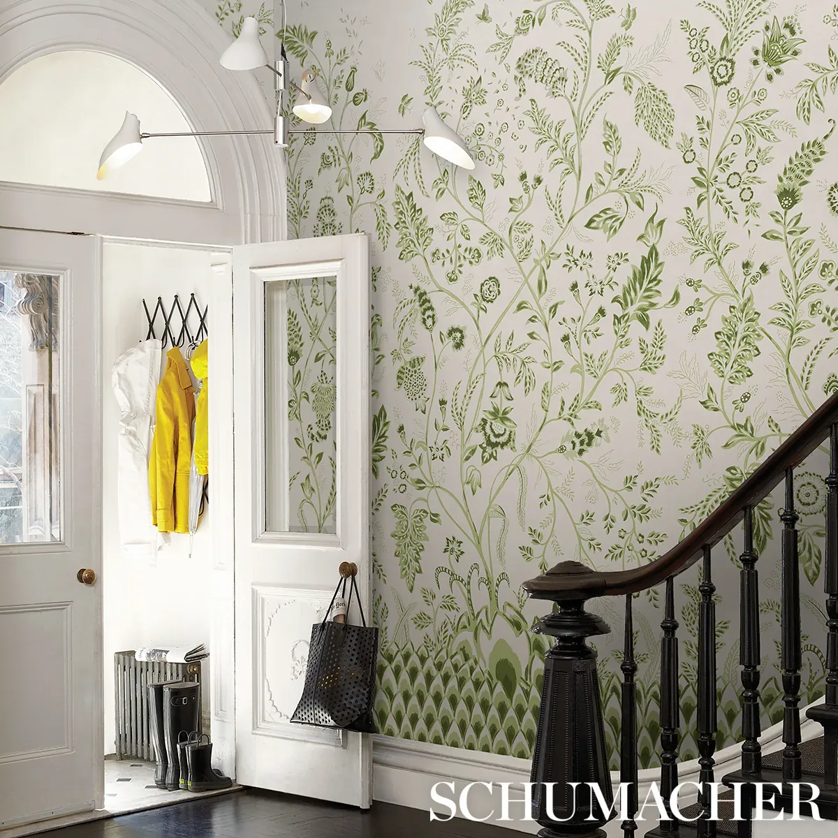 CHINOISERIE GRANDE PANEL SET LEAF GREEN Schumacher Wallpaper wallpaper - SKU 5015821