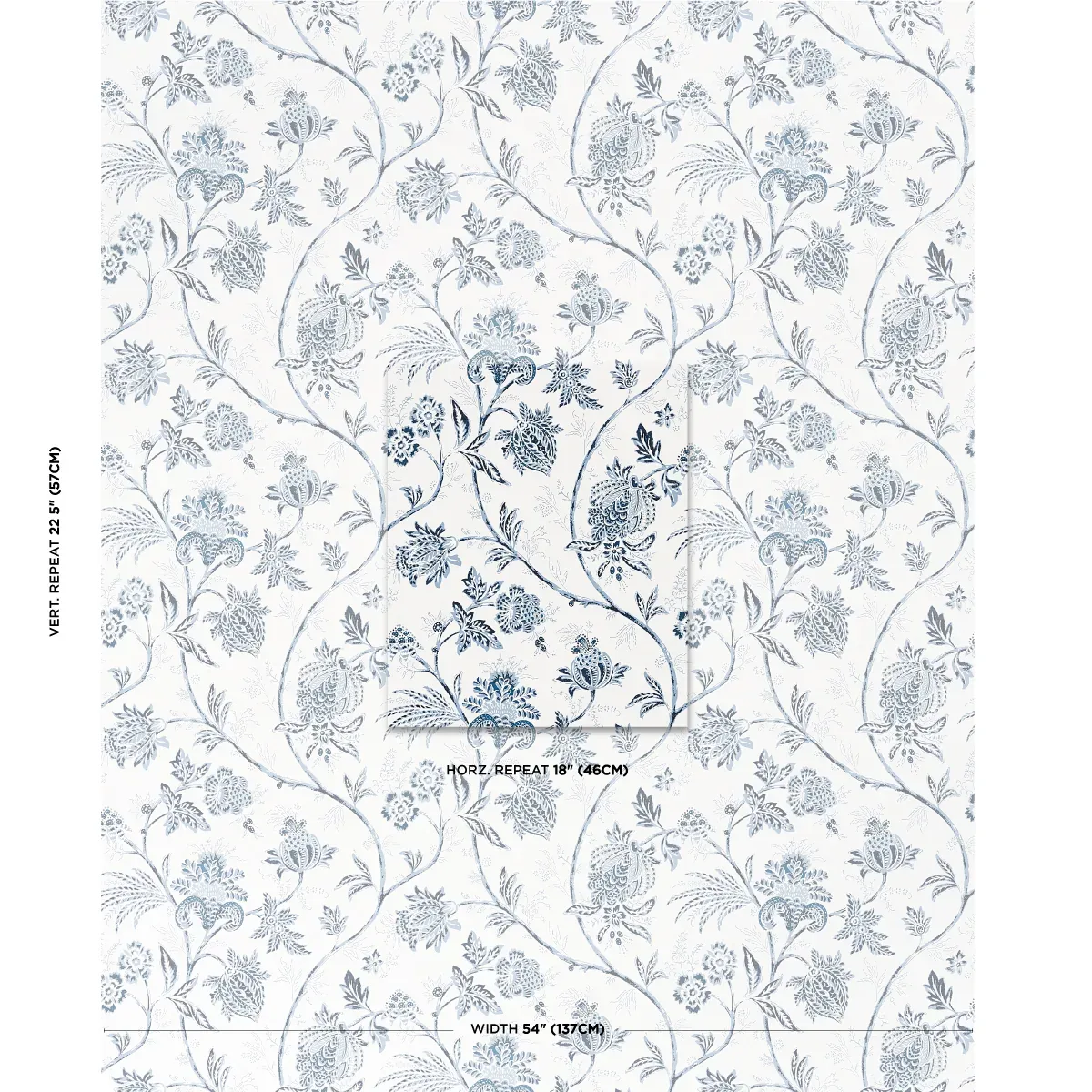 CHINOISERIE VINE COBALT Schumacher Wallpaper wallpaper - SKU 5014350
