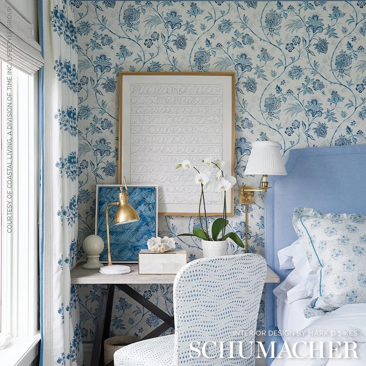 CHINOISERIE VINE - COBALT Schumacher Wallpaper | Wallpaper T CHINOISERIE VINE COBALT Schumacher Wallpaper wallpaper - SKU 5014350