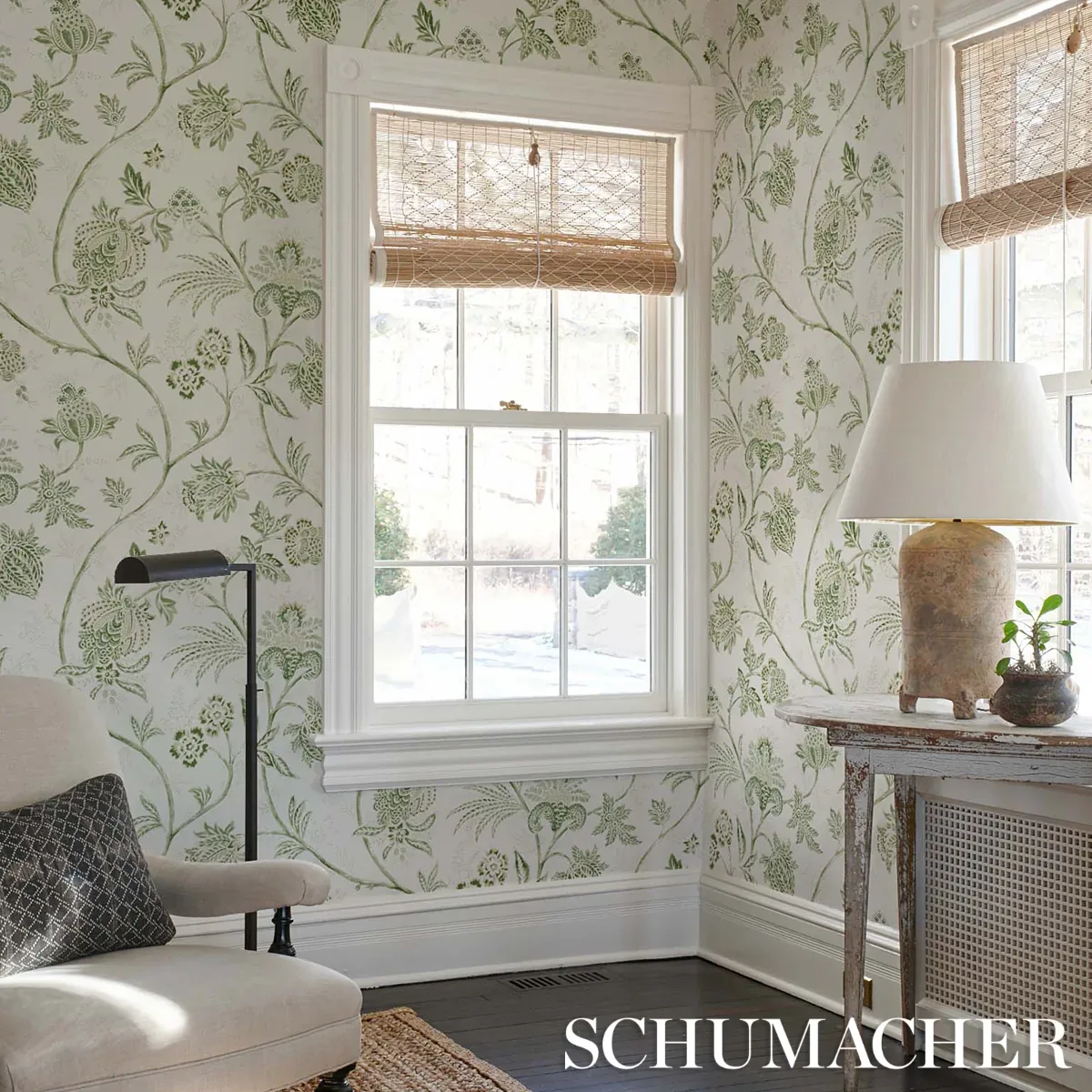 CHINOISERIE VINE - LEAF GREEN Schumacher Wallpaper | Wallpap CHINOISERIE VINE LEAF GREEN Schumacher Wallpaper wallpaper - SKU 5014351
