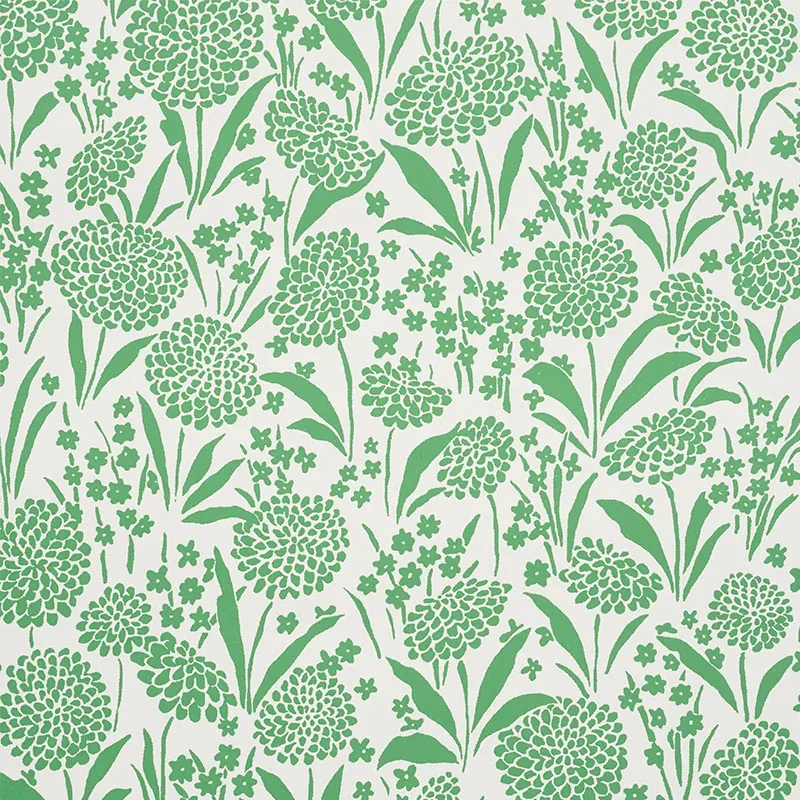 CHRYSANTHEMUM GREEN Schumacher Wallpaper wallpaper - SKU 5009551