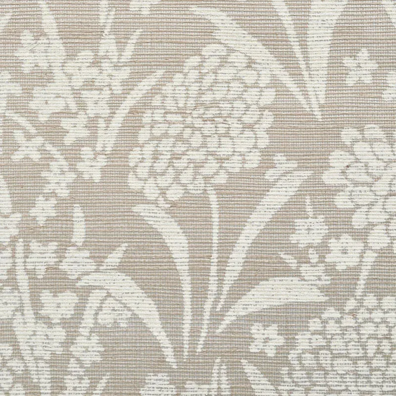 CHRYSANTHEMUM HEMP SHIMMER MOONSTONE Schumacher Wallpaper wallpaper - SKU 5009790