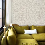 CHRYSANTHEMUM HEMP SHIMMER MOONSTONE Schumacher Wallpaper wallpaper - SKU 5009790