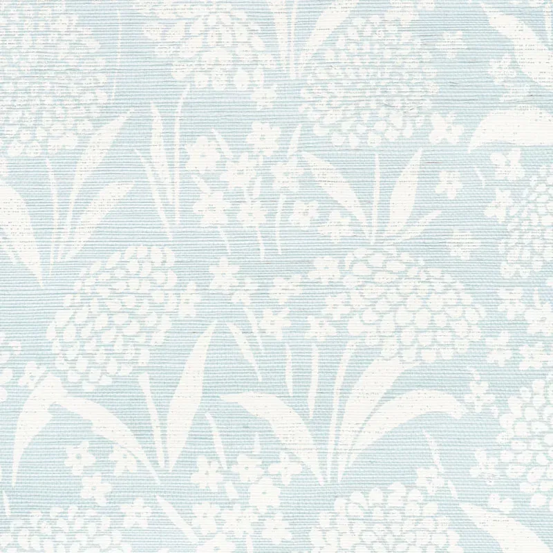 CHRYSANTHEMUM SISAL - SKY Schumacher Wallpaper | Wallpaper T CHRYSANTHEMUM SISAL SKY Schumacher Wallpaper wallpaper - SKU 5009780