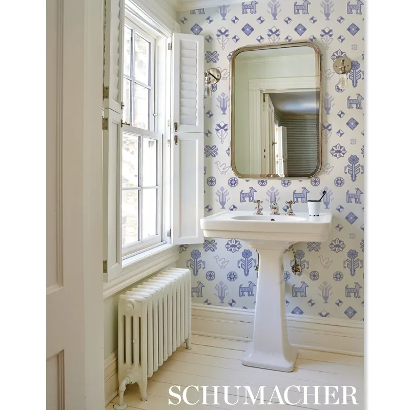 CHUSKA WARP PRINT - BLUE Schumacher Wallpaper | Wallpaper Tw CHUSKA WARP PRINT BLUE Schumacher Wallpaper wallpaper - SKU 5010870