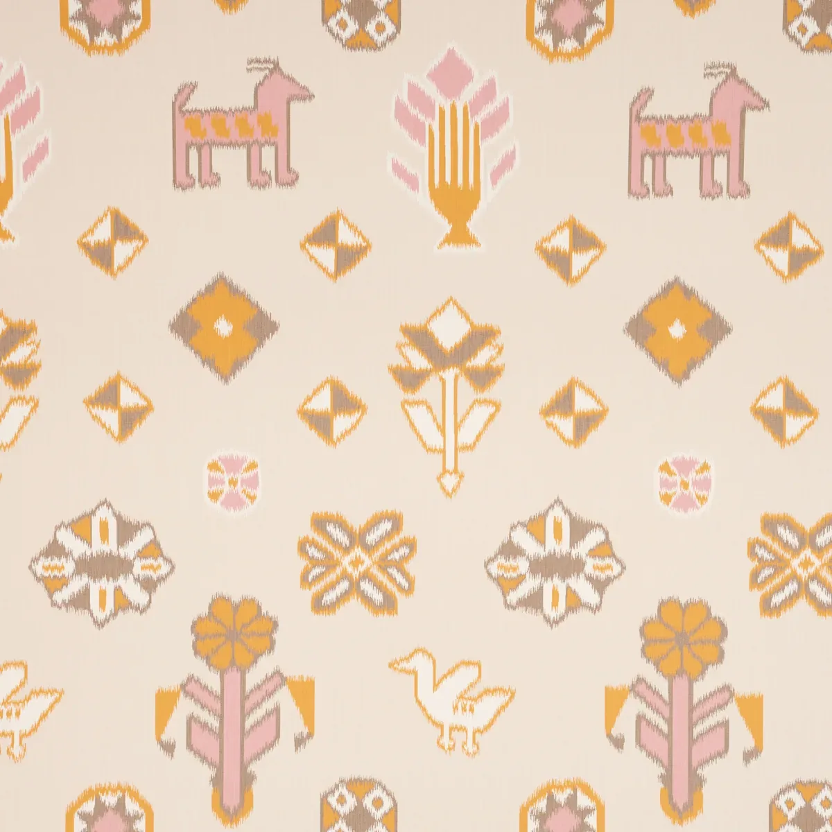 CHUSKA WARP PRINT PINK & ORANGE Schumacher Wallpaper wallpaper - SKU 5010871
