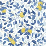 CITRONTRÄD - BLUE AND YELLOW Schumacher Wallpaper | Wallpape CITRONTRÄD BLUE AND YELLOW Schumacher Wallpaper wallpaper - SKU 6150