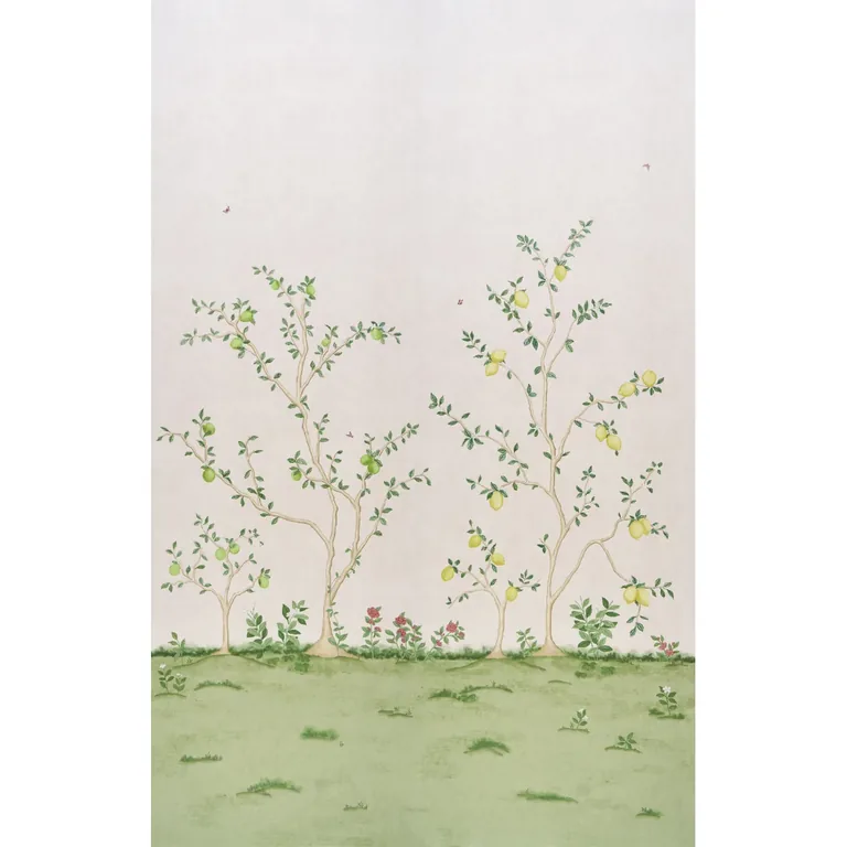 Schumacher CITRUS BLOSSOM 2 PANEL SET wallpaper, color BLUSH, SKU 5017161