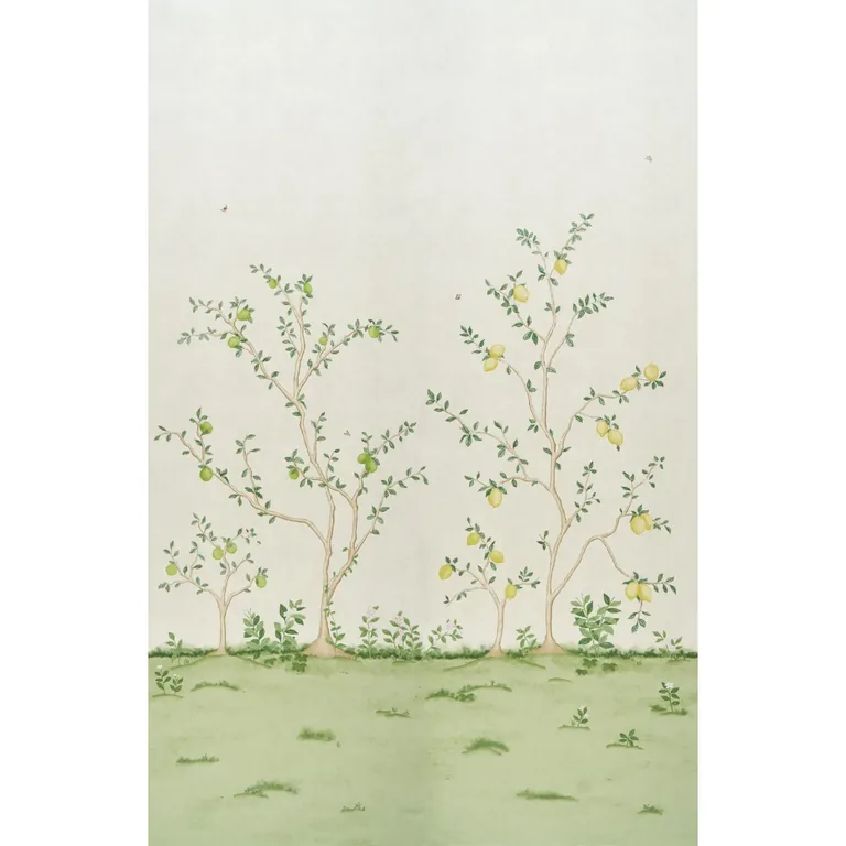 Schumacher CITRUS BLOSSOM 2 PANEL SET wallpaper, color CREAM, SKU 5017160