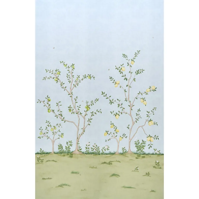 Schumacher CITRUS BLOSSOM 2 PANEL SET wallpaper, color SKY, SKU 5017162