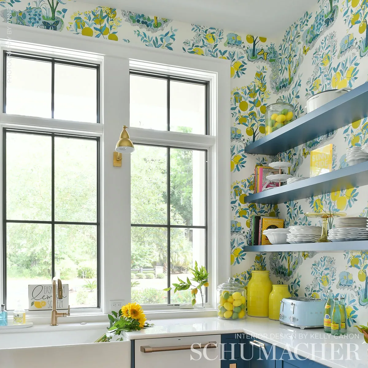 CITRUS GARDEN PANEL SET POOL Schumacher Wallpaper wallpaper - SKU 5008411