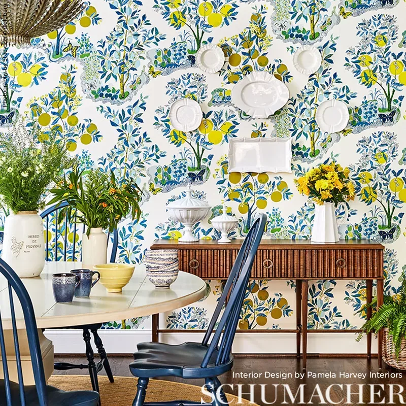 CITRUS GARDEN PANEL SET POOL Schumacher Wallpaper wallpaper - SKU 5008411