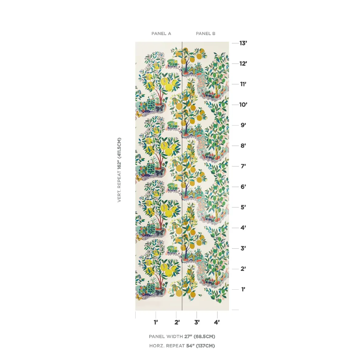 CITRUS GARDEN PANEL SET PRIMARY Schumacher Wallpaper wallpaper - SKU 5008410