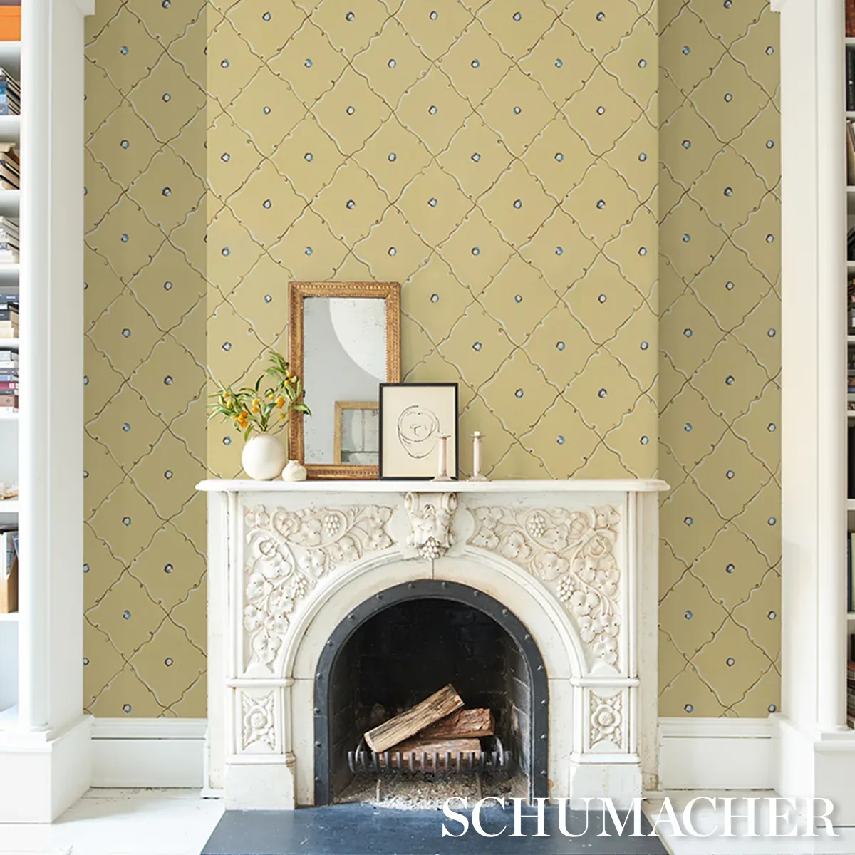 COLETTE - LIGHT YELLOW Schumacher Wallpaper | Wallpaper Twin COLETTE LIGHT YELLOW Schumacher Wallpaper wallpaper - SKU 5017373