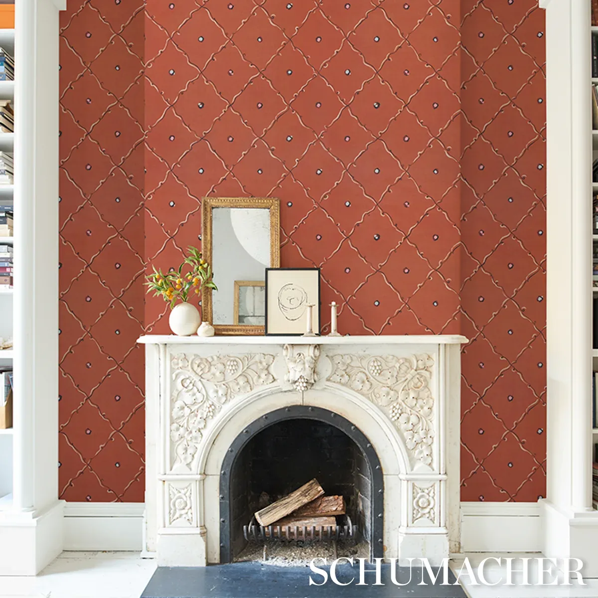 COLETTE RED Schumacher Wallpaper wallpaper - SKU 5017370