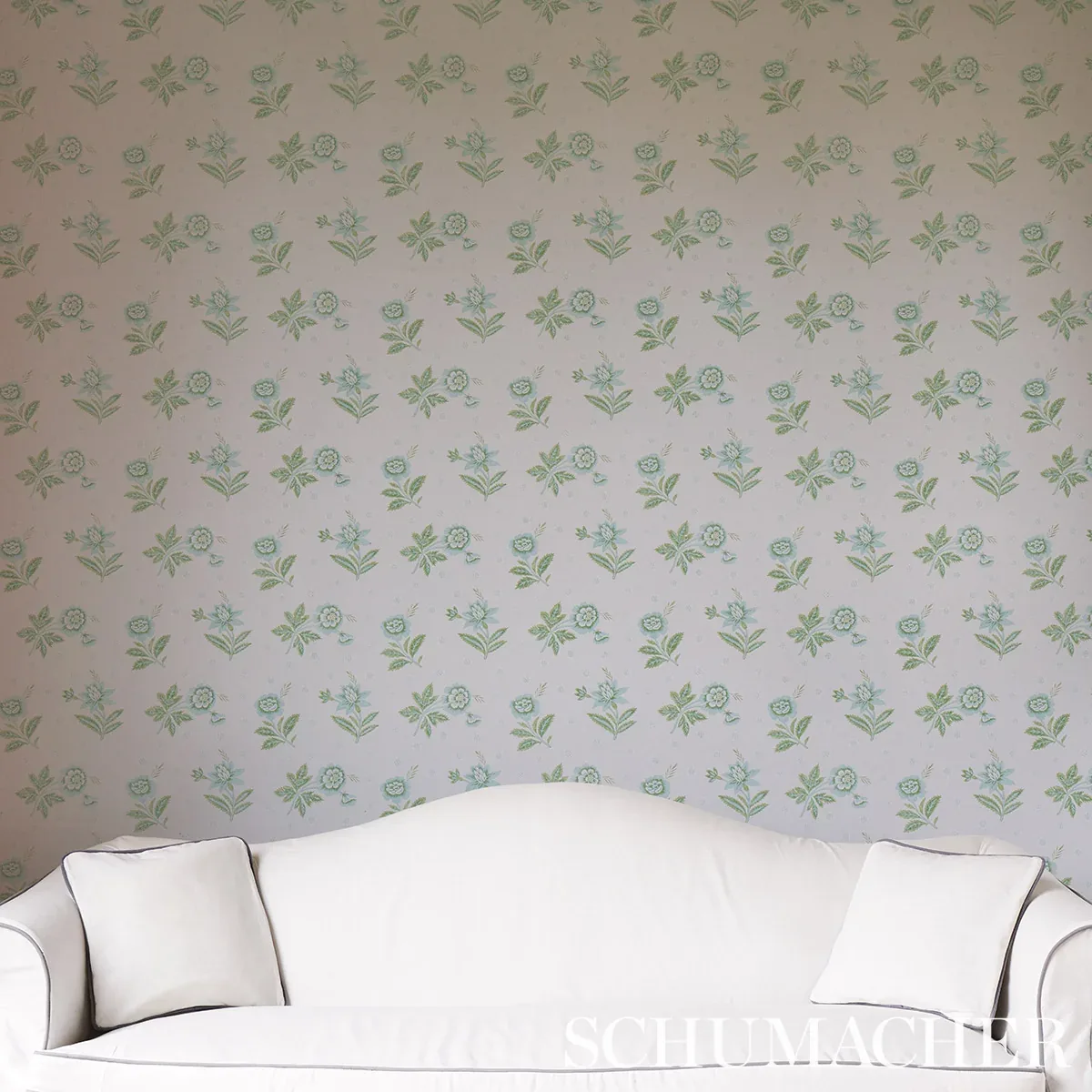 COLLINE LEAF & AQUA Schumacher Wallpaper wallpaper - SKU 5014221