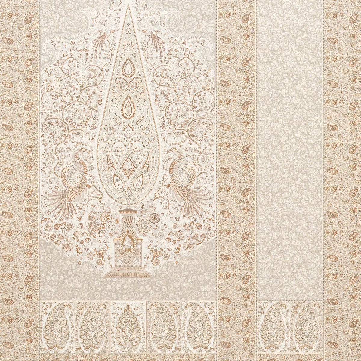 COLMERY PAISLEY PANEL SET PARCHMENT Schumacher Wallpaper wallpaper - SKU 5015511