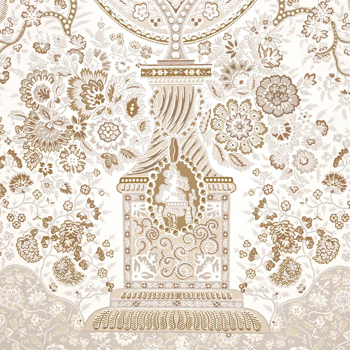 COLMERY PAISLEY PANEL SET PARCHMENT Schumacher Wallpaper wallpaper - SKU 5015511