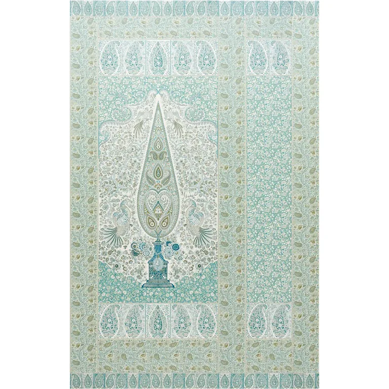 Schumacher COLMERY PAISLEY PANEL SET wallpaper, color PEACOCK, SKU 5015510