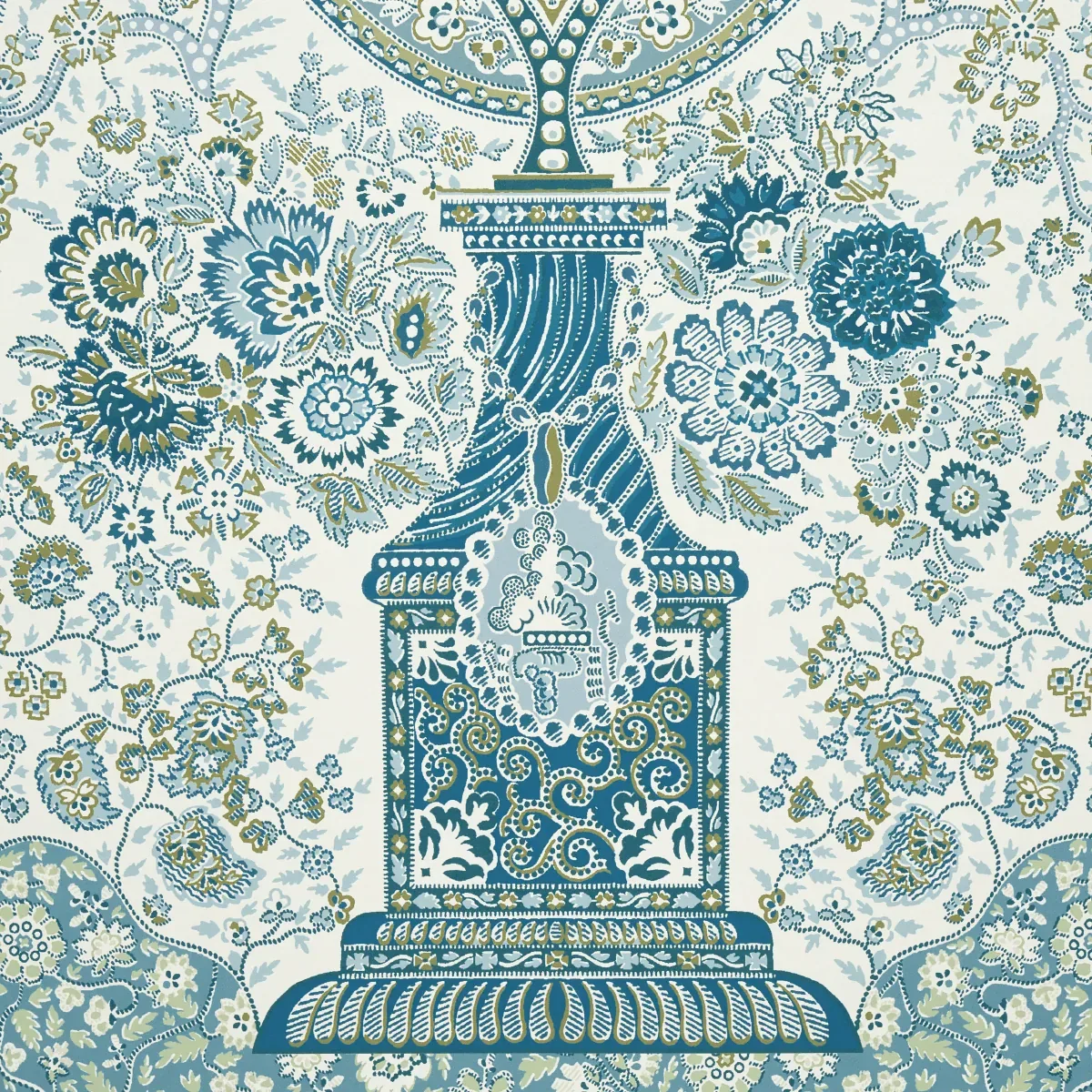 COLMERY PAISLEY PANEL SET PEACOCK Schumacher Wallpaper wallpaper - SKU 5015510