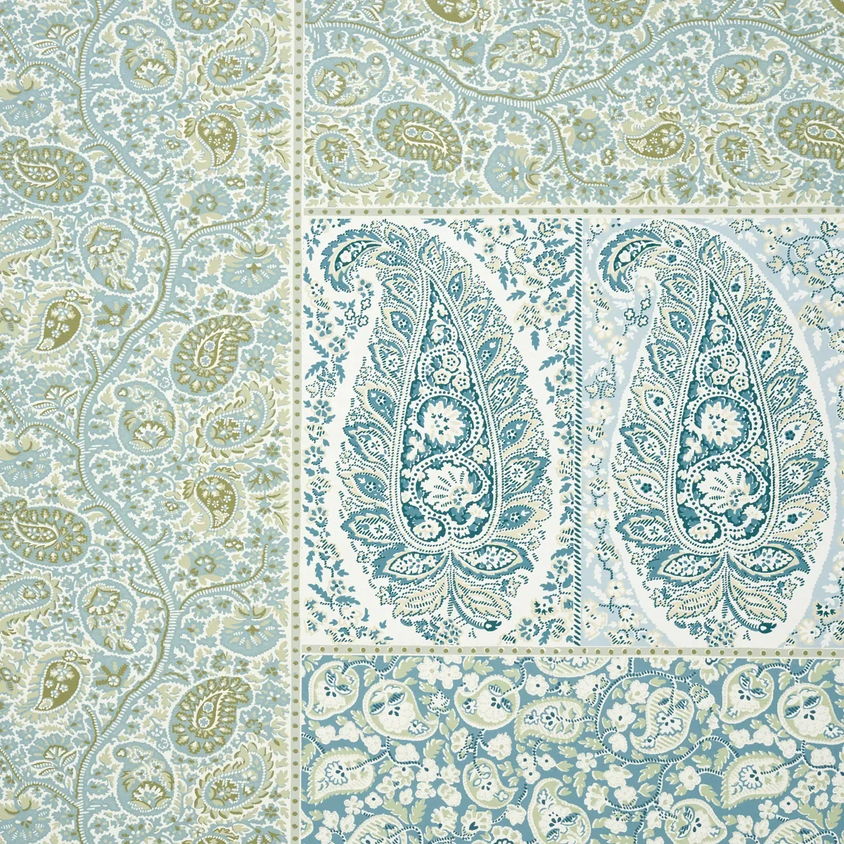 COLMERY PAISLEY PANEL SET PEACOCK Schumacher Wallpaper wallpaper - SKU 5015510