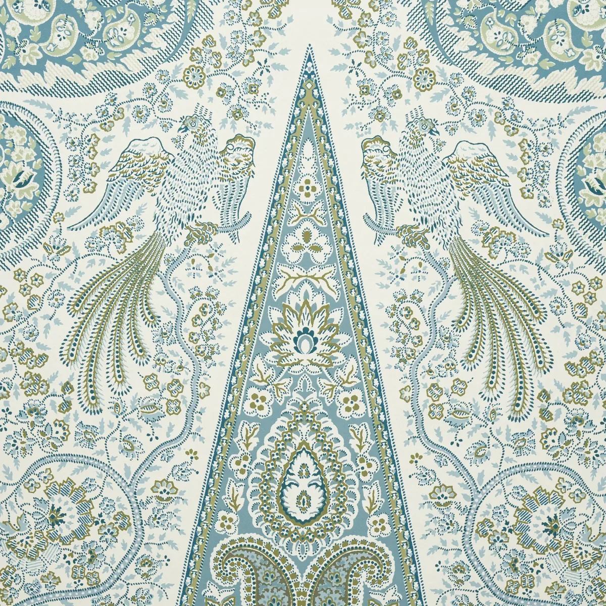 COLMERY PAISLEY PANEL SET PEACOCK Schumacher Wallpaper wallpaper - SKU 5015510