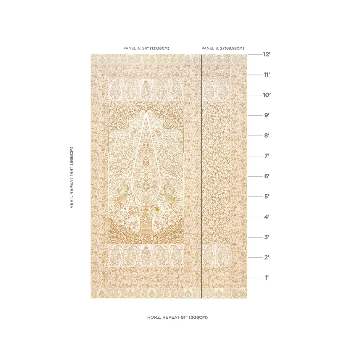 COLMERY PAISLEY PANEL SET room view