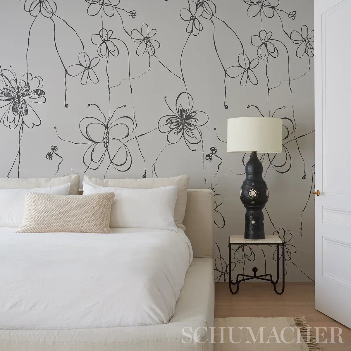 COME BACK AS A FLOWER SOFT BLACK Schumacher Wallpaper wallpaper - SKU 5014090