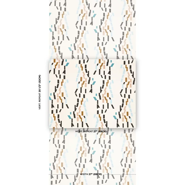 Schumacher CONFETTI wallpaper, color TEAL, SKU 5015871