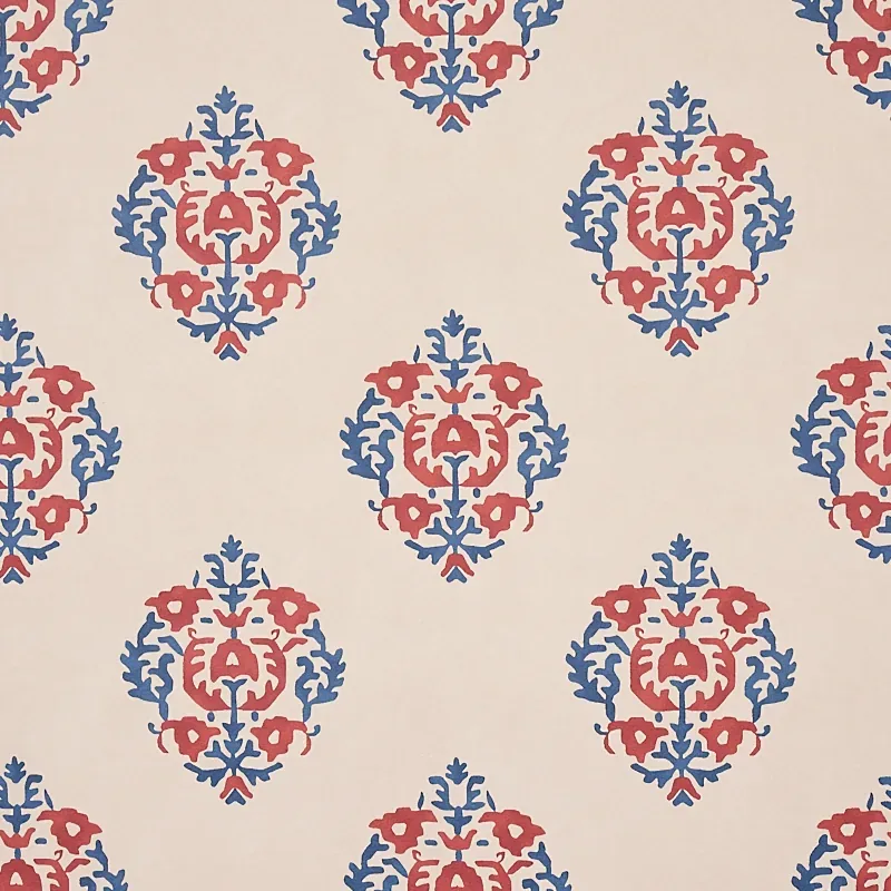 CONSTANTINE RED & BLUE Schumacher Wallpaper wallpaper - SKU 5012882