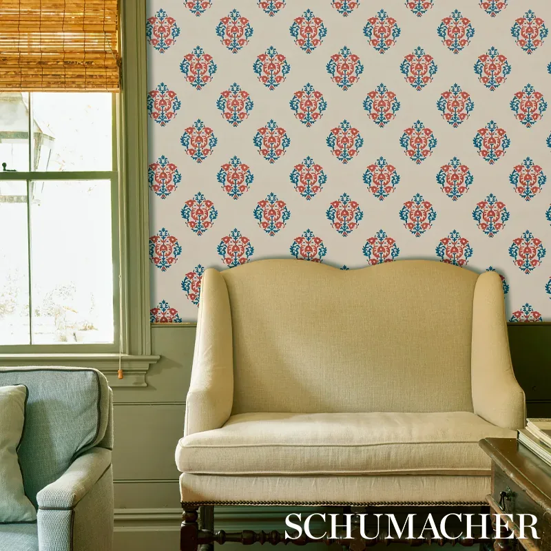 CONSTANTINE - RED & BLUE Schumacher Wallpaper | Wallpaper Tw CONSTANTINE RED & BLUE Schumacher Wallpaper wallpaper - SKU 5012882