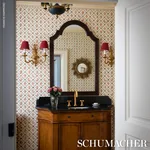 CORAIL LEAF TRELLIS CORAL Schumacher Wallpaper wallpaper - SKU 5016641