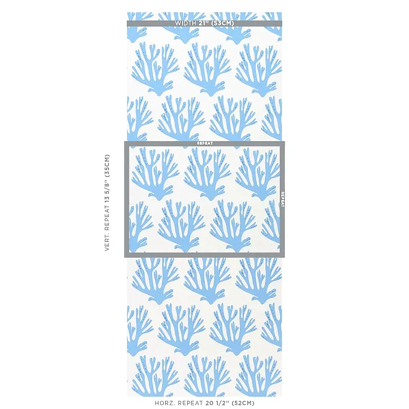 Coral BLUE Schumacher Wallpaper wallpaper - SKU 5011201