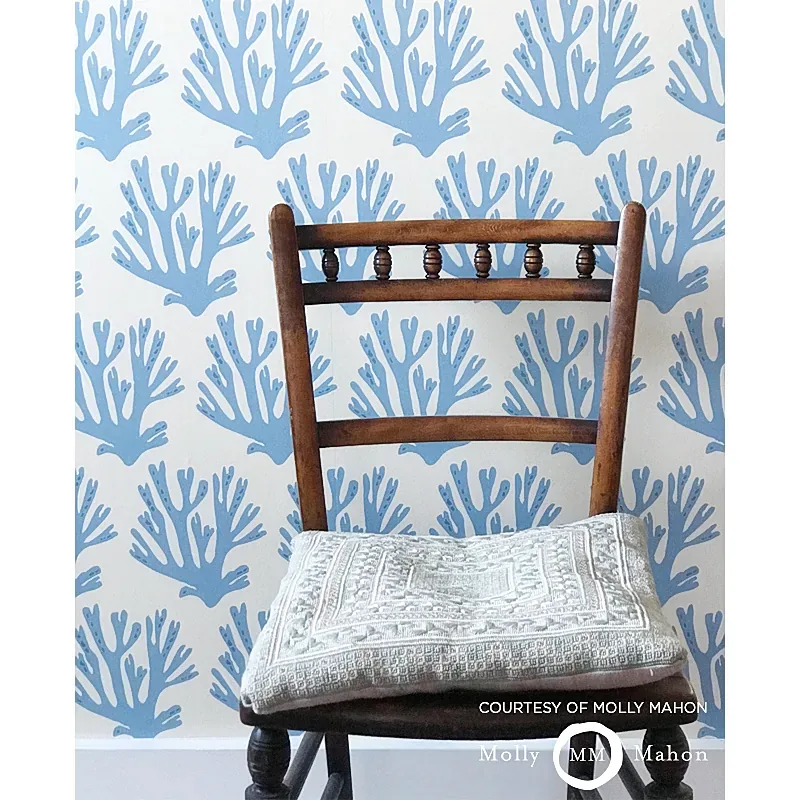 Coral BLUE Schumacher Wallpaper wallpaper - SKU 5011201
