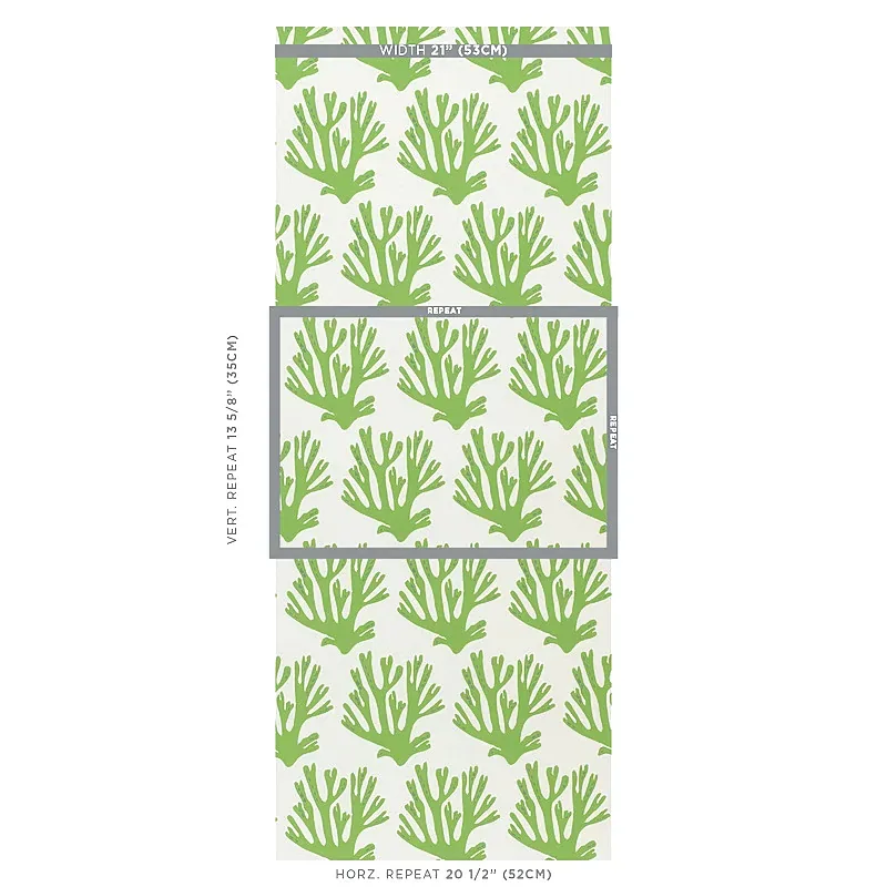 Coral GREEN Schumacher Wallpaper wallpaper - SKU 5011200