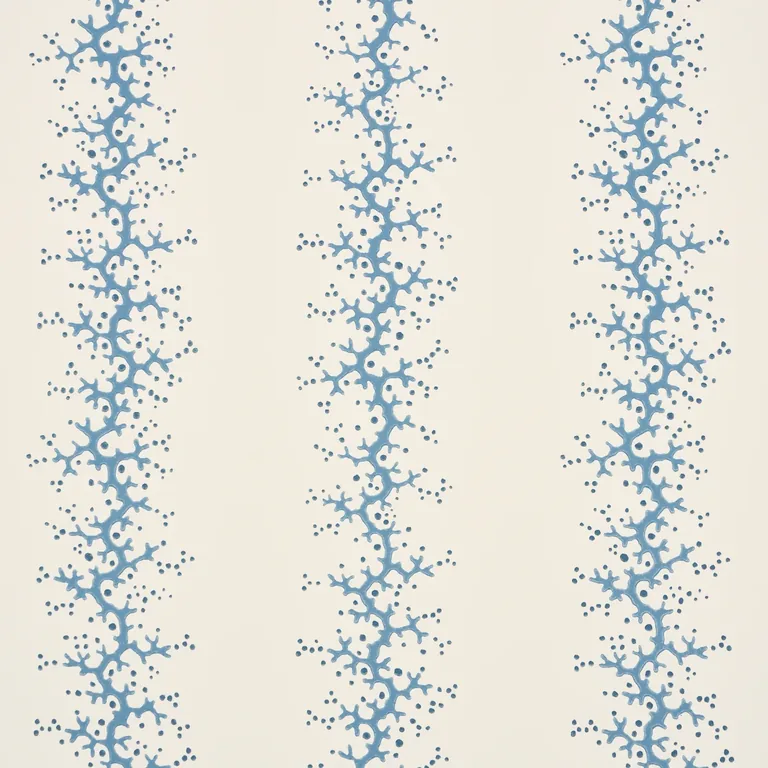Schumacher CORAL STRIPE wallpaper, color BLUE, SKU 5016451