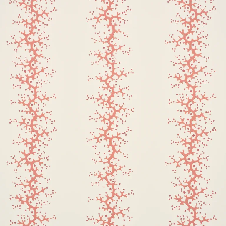 Schumacher CORAL STRIPE wallpaper, color CORAL, SKU 5016450