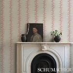 CORAL STRIPE CORAL Schumacher Wallpaper wallpaper - SKU 5016450