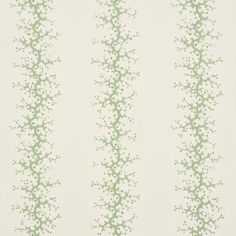 Schumacher CORAL STRIPE wallpaper, color GREEN, SKU 5016452