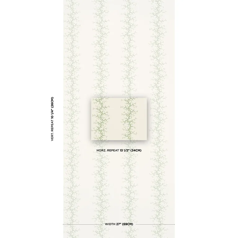 Schumacher CORAL STRIPE wallpaper, color GREEN, SKU 5016452
