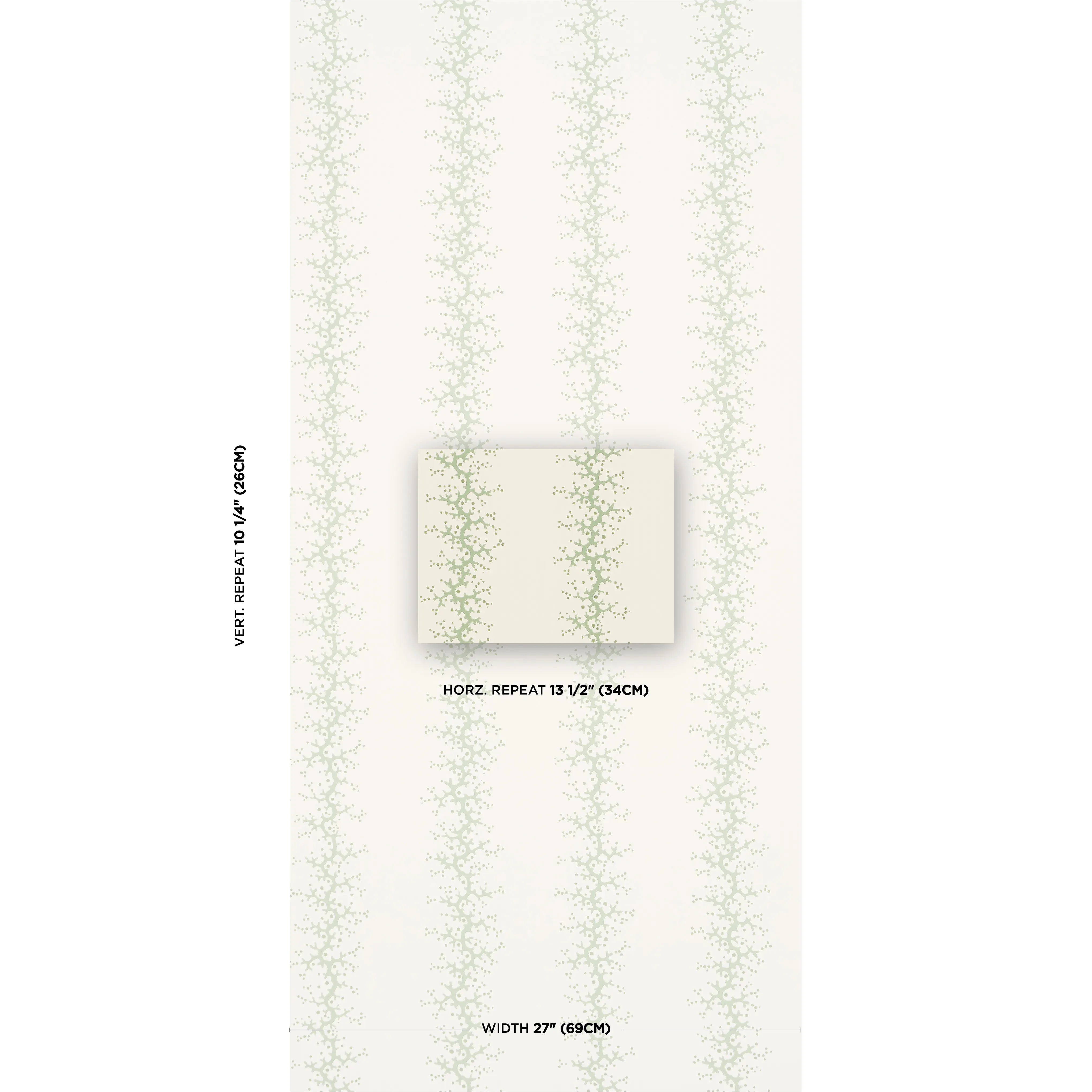 CORAL STRIPE GREEN Schumacher Wallpaper wallpaper - SKU 5016452