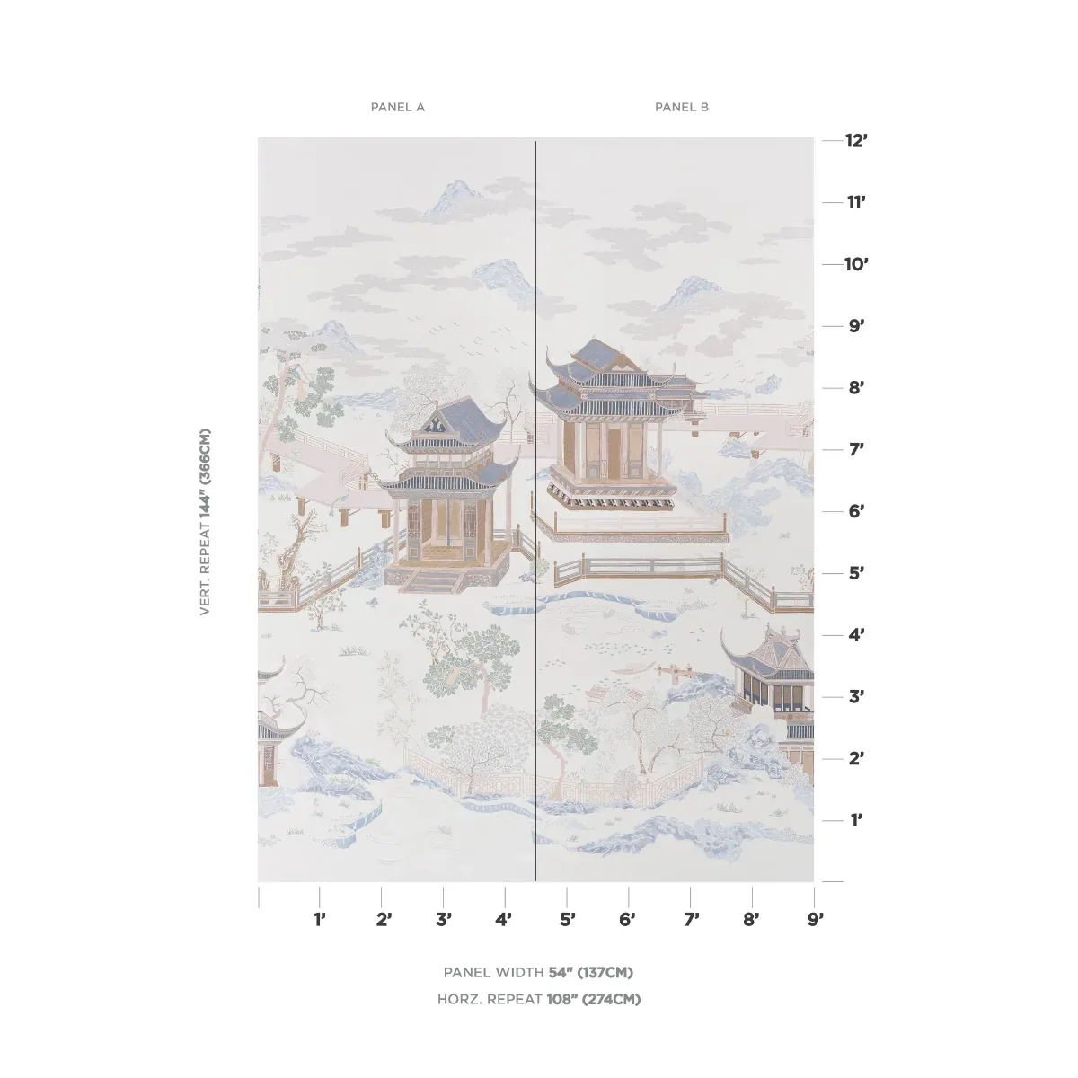 COROMANDEL PANEL SET - ALABASTER Schumacher Wallpaper | Wall COROMANDEL PANEL SET ALABASTER Schumacher Wallpaper wallpaper - SKU 5014160