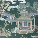 COROMANDEL PANEL SET - MIDNIGHT GREEN Schumacher Wallpaper | COROMANDEL PANEL SET MIDNIGHT GREEN Schumacher Wallpaper wallpaper - SKU 5014162
