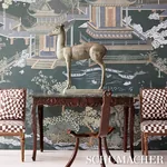 COROMANDEL PANEL SET - MIDNIGHT GREEN Schumacher Wallpaper | COROMANDEL PANEL SET MIDNIGHT GREEN Schumacher Wallpaper wallpaper - SKU 5014162