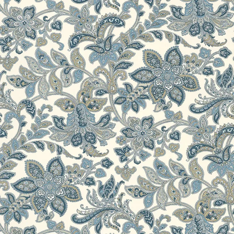 Corsini Paisley - PORCELAIN Schumacher Wallpaper | Wallpaper Corsini Paisley PORCELAIN Schumacher Wallpaper wallpaper - SKU 5004072
