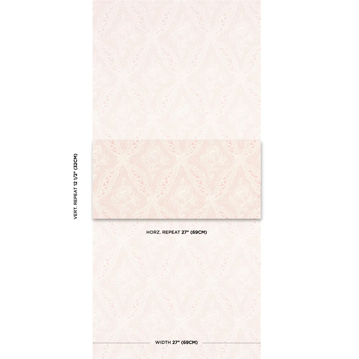 COSETTE LACE BLUSH Schumacher Wallpaper wallpaper - SKU 5014720